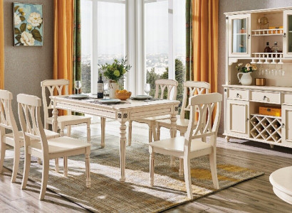 Dining room Dining table 6 x Chairs Ess Suite Set Wood Kitchen Table Group 7pcs. new