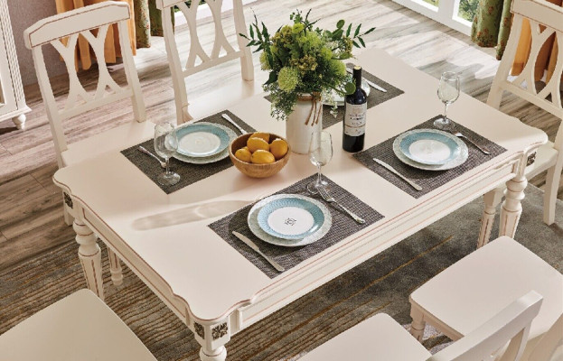 Dining room Dining table 6 x Chairs Ess Suite Set Wood Kitchen Table Group 7pcs. new
