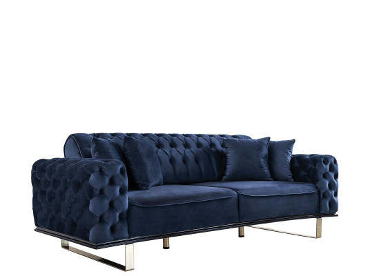 Blue e Chesterfield Couch Furniture Sofa Living room Luxury Furnishings 228cm