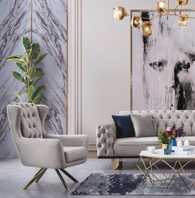 Armchair Single Seater Chesterfield Wing Chair Living Room Furniture