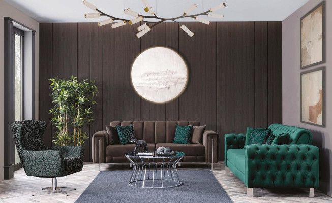 Beautiful green Chair one flower for relaxing in a living room Neul