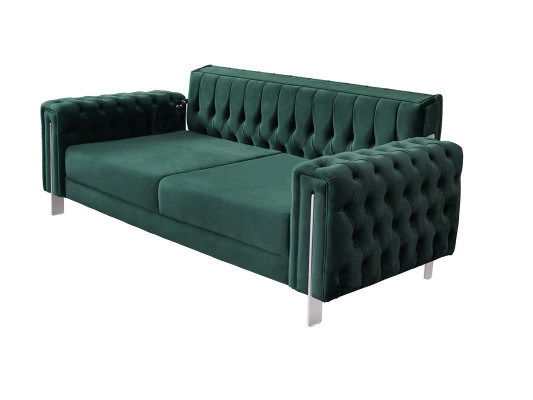 Green Chesterfield Couch Furniture Sofa Living room Luxury Furnishings 230cm