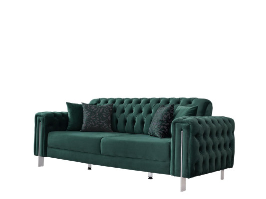 Green Chesterfield Couch Furniture Sofa Living room Luxury Furnishings 230cm