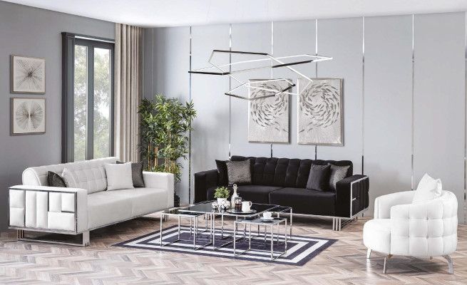 Luxury Living room Furniture Couch Seating Set Sofa Velvet Sofa Set 3 Pieces