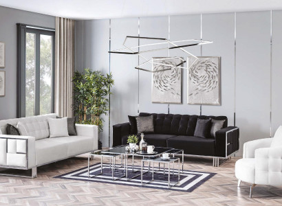 Luxury Living room Furniture Couch Seating Set Sofa Velvet Sofa Set 3 Pieces
