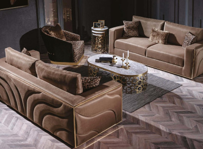 Design Furniture Luxury Sofa Set Couch Upholstery Set Velvet Tiger Sofa 3 Pieces