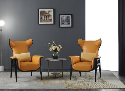 Modern Armchair Upholstered Chair Relax Ears Sofa Couch Designer Club