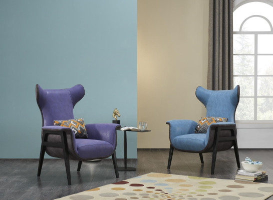 Modern Armchair Upholstered Chair Relax Ears Sofa Couch Designer Club
