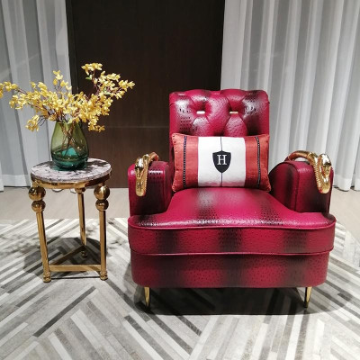 Armchair Design Beat Relax Club Lounge Single Seat Upholstery Fabric Leather