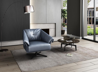 Armchair Design Luxury Relax Club Lounge Single Seat Upholstery Fabric Leather