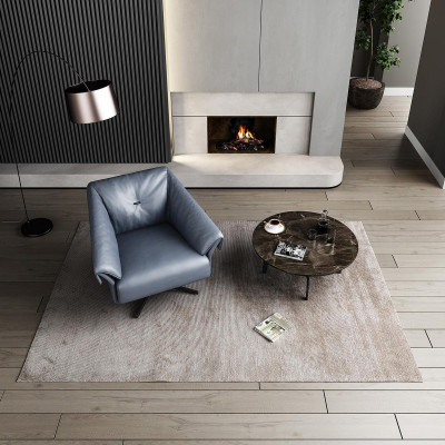Armchair Design Luxury Relax Club Lounge Single Seat Upholstery Fabric Leather