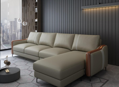 Seat Leather Sofa Couch Living landscape Suite Design Modern Sofas Corner sofa L-shape