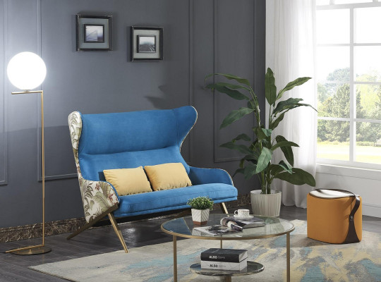 Sofa 2 Seater Design Sofas Upholstery Couches Relax Textile Modern Two-seater new