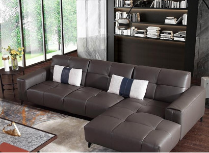 Design Esk Corner sofa L-shape Modern Sofas Leather sofa Couch Sofa Seat Living landscape