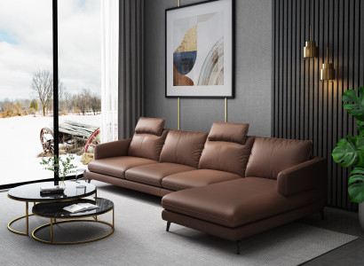Sofa L-shape Leather sofa Couch Living landscape Corner sofa Suite Modern couches new