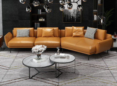 Corner sofa Sofa L-shape Leather sofa Couch Living landscape Suite Trapeze Modern sofas