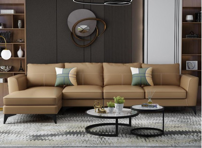 Design Esk Corner sofa L-shape Modern Sofas Leather sofa Couch Seat Living landscape Sofa