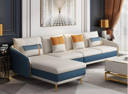Luxury Corner sofa L-shape Suite Leather Sofa Seat Living room Corner Sofa Couch Sofas