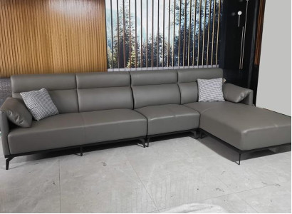 Corner sofa L-shape Living landscape Sofa Couch Upholstery Corner Suite Gray leather sofa