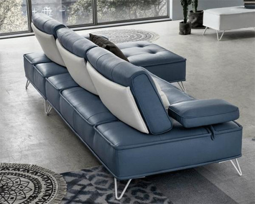 Living landscape Couch Upholstery Textile Fabric Leather Seat Suite Eck L-shape Corner sofa