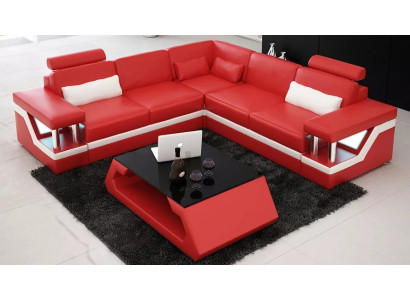 Living landscape Sofa Suite Corner suite Leather sofa Upholstery Upholstery Couch