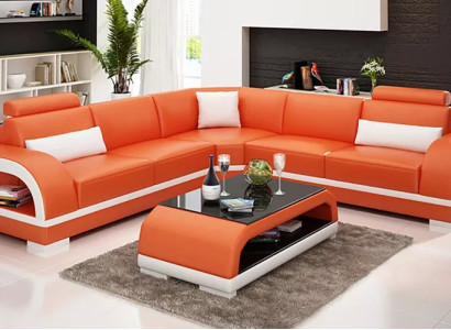 Leather sofa Corner sofa Upholstery Corner suite Sofa Upholstery Couch Suite Living landscape