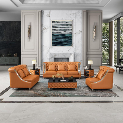 Designer Three Seater Couch Sofa Upholstery Seat 3 Seater Leather Fabric Design Sofas