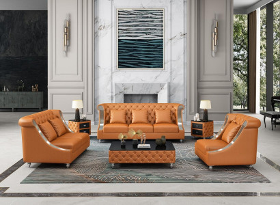 Designer Three Seater Couch Sofa Upholstery Seat 3 Seater Leather Fabric Design Sofas