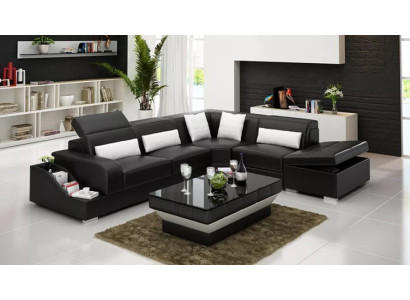 Suite Corner suite Sofa Leather sofa Corner sofa Upholstery Upholstery Couch Living landscape