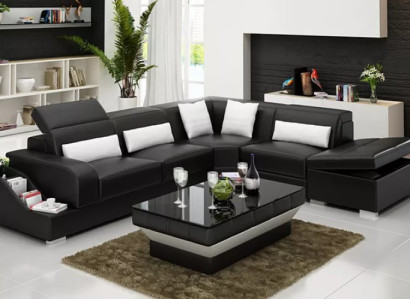 Suite Corner suite Sofa Leather sofa Corner sofa Upholstery Upholstery Couch Living landscape
