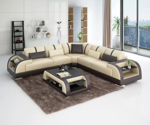 Design Modern Corner sofa Living room Furniture Corner sofa Leather upholstered Couch
