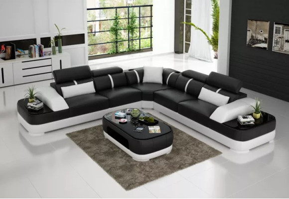 Living room Corner sofa Design Corner sofa Furniture Modern leather upholstered couch