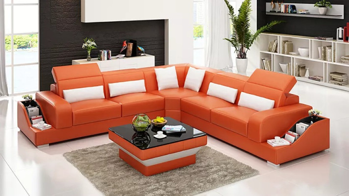 Corner suite Sofa Leather sofa Corner sofa Upholstery Upholstery Couch Suite Living landscape