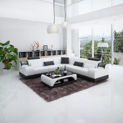 Corner sofa Modern Corner sofa Design Living room Furniture Leather upholstered couch