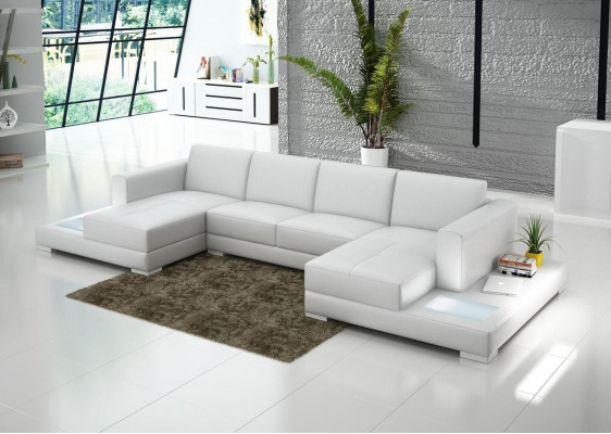 Corner Corner sofa U-shape Living landscape Sofa Couch Upholstery Suite Fabric Sofas Leather