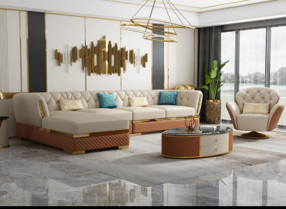 Sofa Suite Corner suite Leather sofa Corner sofa Upholstery Upholstery Couch Living landscape