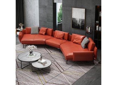 Noble corner sofa U-shape living landscape sofa couch upholstery corner suite leather sofa