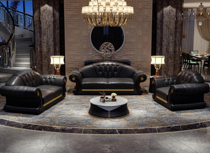 Sofa set 3+2+1 Seater Living landscape Upholstery Sofa Couch Suite Sofas Leather