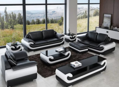 Sofa set 321 Seater Living landscape Modern sofa Leather sofa designer