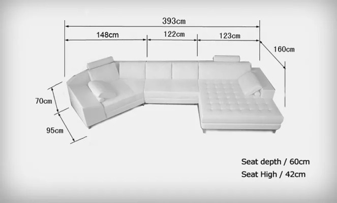 Corner sofa Leather sofa Design Sofa Corner sofa U-shape Modern Upholstery Living room Furniture