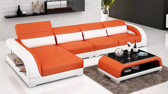 Design Corner sofa Corner sofa Living room Modern leather upholstered couch sofa