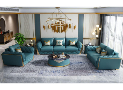 Sofa set 3+2+1 Seater Living landscape Couch Sofa Upholstery Suite Sofas Leather
