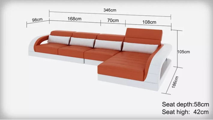 Design Corner sofa Corner sofa Living room Modern leather upholstered couch sofa