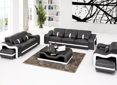Sofa set 321 Seater Leather sofa Modern sofa Living landscape Designer