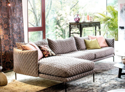 Corner sofa L-shape Couch Living landscape Suite Design Modern Sofa Fabric Textile new