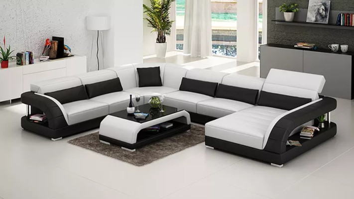 Design Corner sofa Living room Furniture Modern Corner sofa Leather upholstered Couch