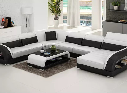 Design Corner sofa Living room Furniture Modern Corner sofa Leather upholstered Couch