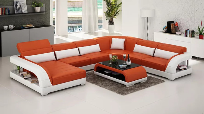 Design Corner sofa Living room Furniture Modern Corner sofa Leather upholstered Couch