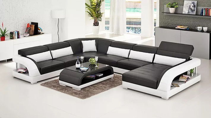 Design Corner sofa Living room Furniture Modern Corner sofa Leather upholstered Couch