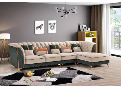 Corner sofa L-shape Modern sofa Leather sofa Corner suite Upholstery Living landscape